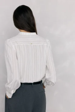 Pedro del Hierro Blusas-Blusa riscas com folho V&aacute;rios