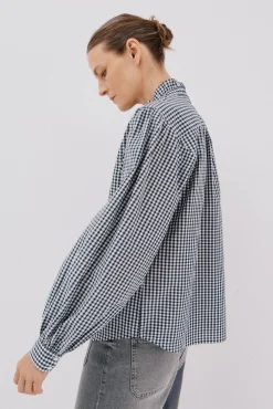 Cortefiel Blusas-Blusa riscas com gola franzida Multicolorido