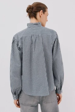 Cortefiel Blusas-Blusa riscas com gola franzida Multicolorido