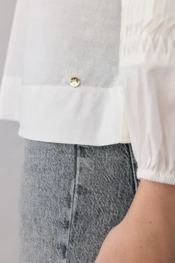 Pedro del Hierro T-Shirts|Blusas-Blusa romântica Ecru