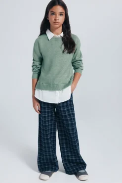 Springfield Kids Malhas-Blusa tipo camisa para menina. verde