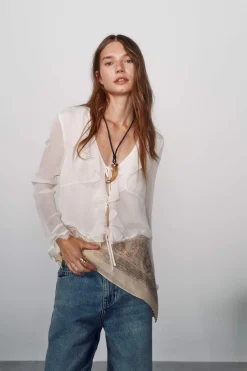 High Spirits Blusas-Blusa Twisty bege