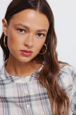 Springfield Blusas-Blusa xadrez cru