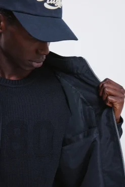 Springfield Casacos-Blusão acolchoado com efeito de camurça azul