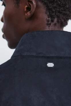 Springfield Casacos-Blusão acolchoado com efeito de camurça azul