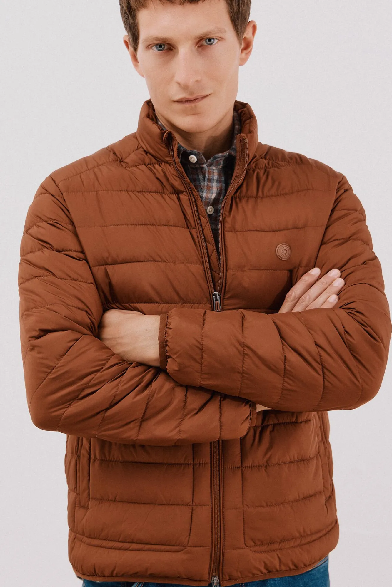 Cortefiel Casacos|Sobretudos-Blusão acolchoado ultralight Castanho