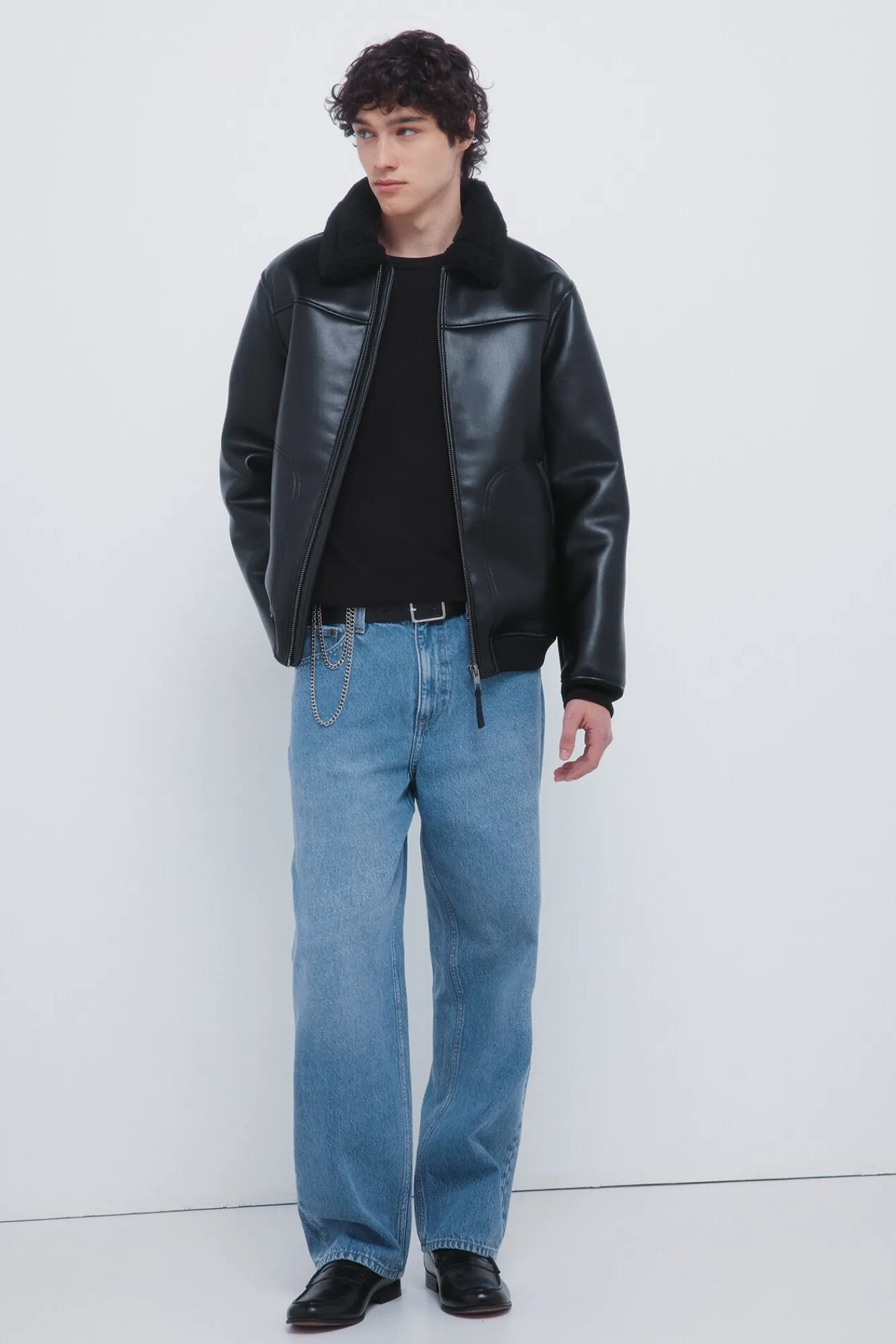 Springfield Casacos-Blusão aviador dupla face com efeito couro preto