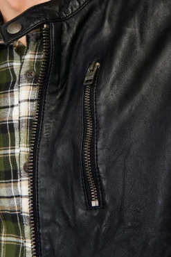 Jack & Jones Casacos-Blusão biker pele preto