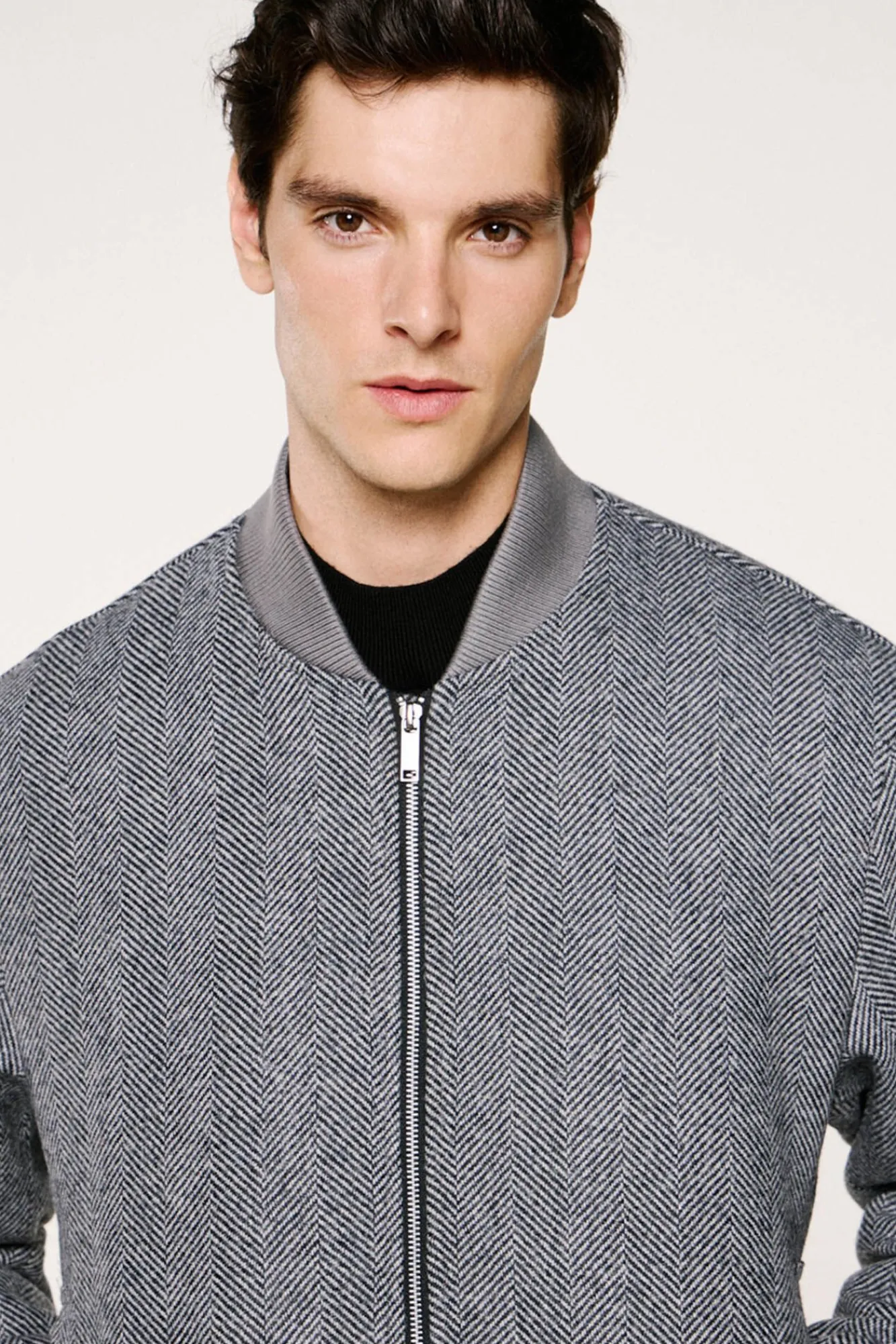 Selected Casacos-Blusão bomber de lã Cinzento