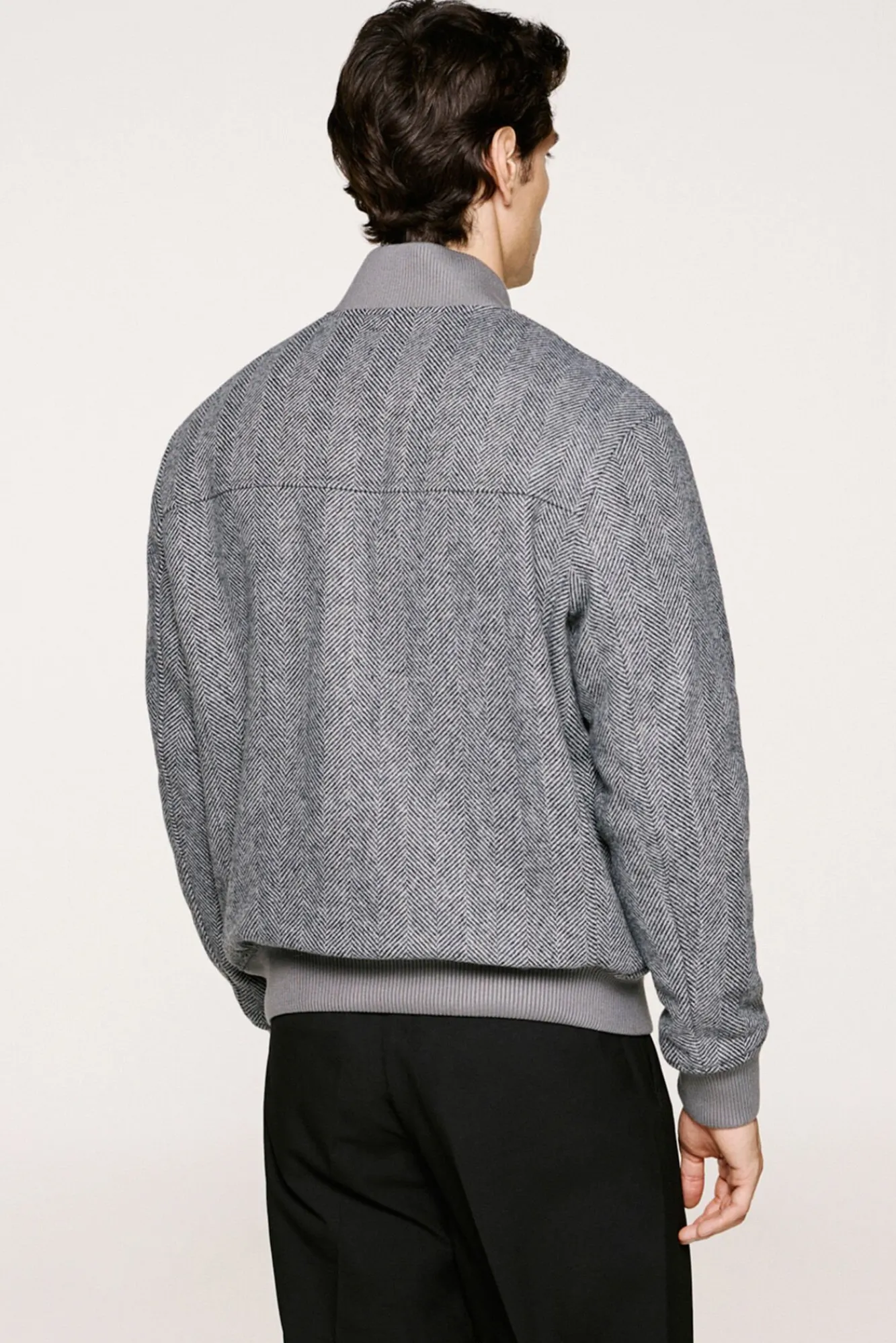 Selected Casacos-Blusão bomber de lã Cinzento