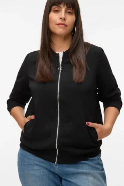 Vero Moda Curve Sobretudos-Blusão bomber plus size Preto