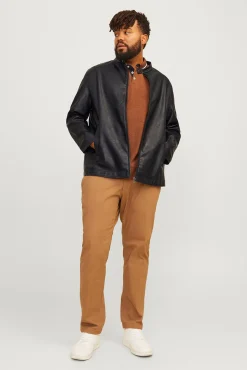 Jack & Jones Casacos-Blusão com efeito couro PLUS preto