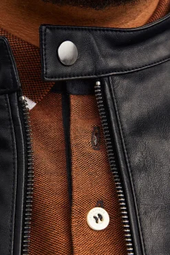 Jack & Jones Casacos-Blusão com efeito couro PLUS preto