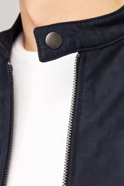 Jack & Jones Casacos-Blusão com efeito de couro preto