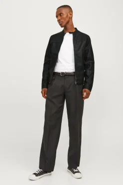 Jack & Jones Casacos-Blusão com efeito de couro preto