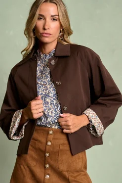 Polín Et Moi Sobretudos-Blusão com gola Lucca Castanho