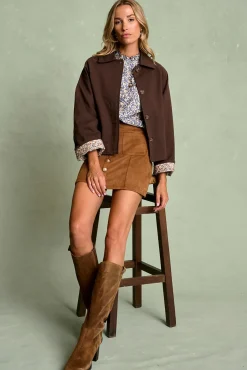 Polín Et Moi Sobretudos-Blusão com gola Lucca Castanho