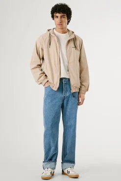 Pepe Jeans Casacos-Blusão corta-vento com logo no peito. bege