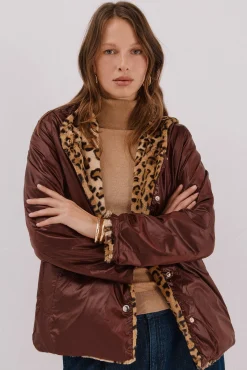 Cortefiel Sobretudos|Casacos-Blusão curto reversível efeito pelo Castanho