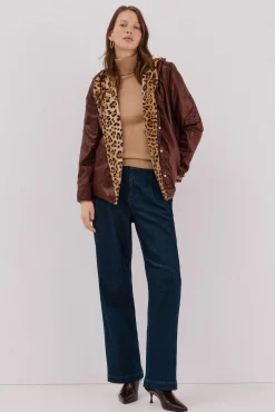 Cortefiel Sobretudos|Casacos-Blusão curto reversível efeito pelo Castanho