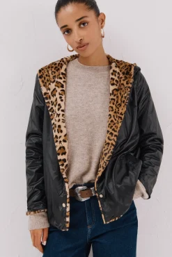 Cortefiel Sobretudos|Casacos-Blusão curto reversível efeito pelo Preto