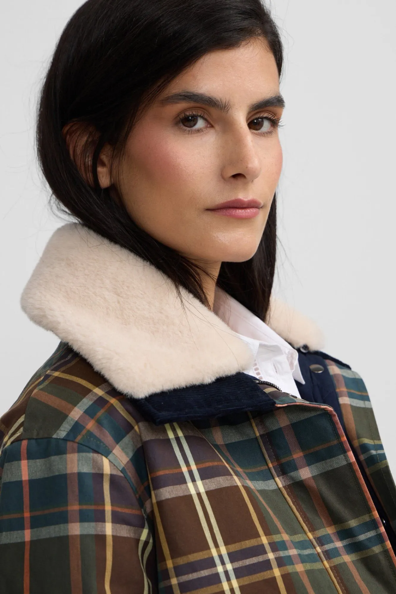 Silbon Sobretudos-Blusão de borrego xadrez encerada Verde