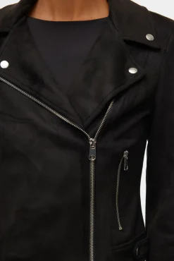 Vero Moda Sobretudos-Blusão de camurça com tachas Preto