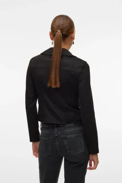 Vero Moda Sobretudos-Blusão de camurça com tachas Preto