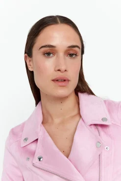 Vero Moda Sobretudos-Blusão de camurça com tachas Roxo