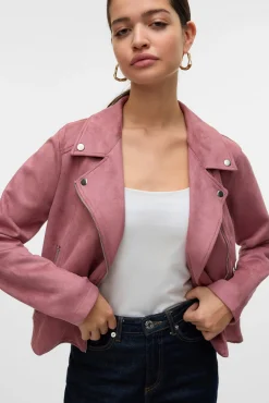 Vero Moda Sobretudos-Blusão de camurça com tachas Roxo