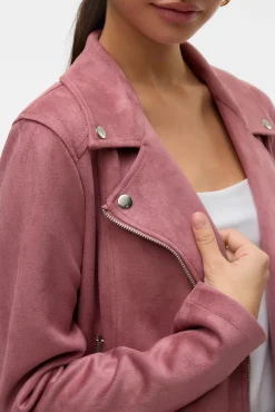 Vero Moda Sobretudos-Blusão de camurça com tachas Roxo