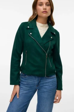 Vero Moda Sobretudos-Blusão de camurça com tachas Verde