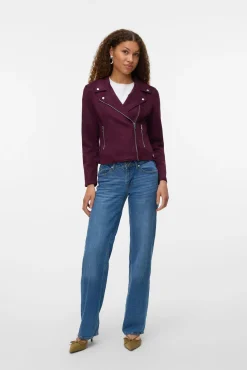 Vero Moda Sobretudos-Blusão de camurça com tachas Roxo
