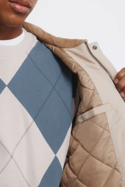 Springfield Casacos-Blusão de gola de veludo cotelê bege