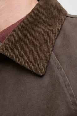 Jack & Jones Casacos-Blusão de gola de veludo cotelê castanho