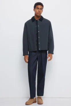 Springfield Casacos-Blusão de gola de veludo cotelê verde