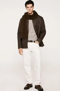 Selected Casacos-Blusão de gola de veludo cotelê 100% algodão orgânico Castanho