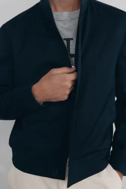 Pedro del Hierro Casacos-Blusão de lã estilo bomber Azul