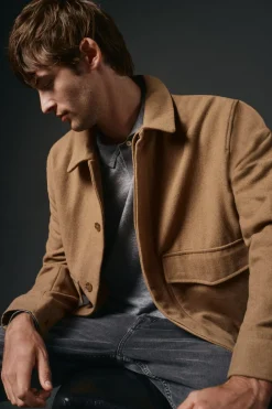 OOTO Casacos-Blusão de mistura de lã Castanho