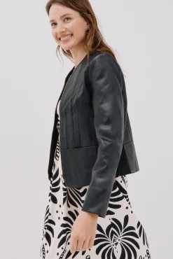 Cortefiel Sobretudos-Blusão de pele biker Preto