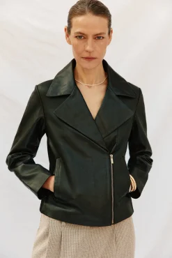 Cortefiel Sobretudos-Blusão de pele biker Preto