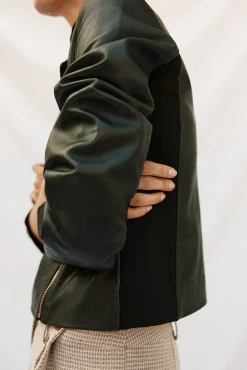 Cortefiel Sobretudos-Blusão de pele biker Preto