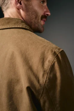 OOTO Casacos-Blusão de trabalho com gola de veludo cotelê Castanho