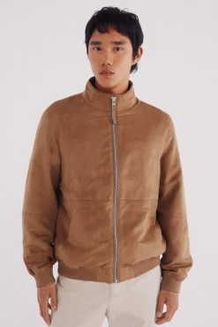 Springfield Casacos-Blusão efeito camurça castanho