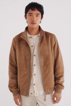 Springfield Casacos-Blusão efeito camurça castanho