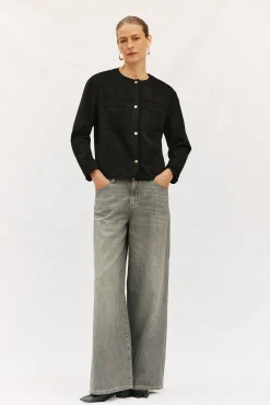 Cortefiel Sobretudos-Blusão efeito pele Preto