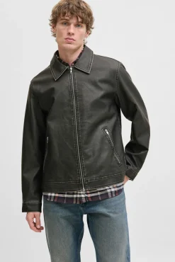 Jack & Jones Casacos-Blusão estilo motociclista preto