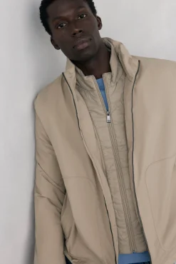 Pedro del Hierro Casacos|Sobretudos-Blusão forros desmontáveis Beige