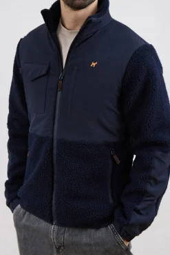 Williot Casacos-Blusão híbrida de borrego Azul