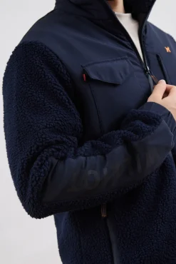 Williot Casacos-Blusão híbrida de borrego Azul